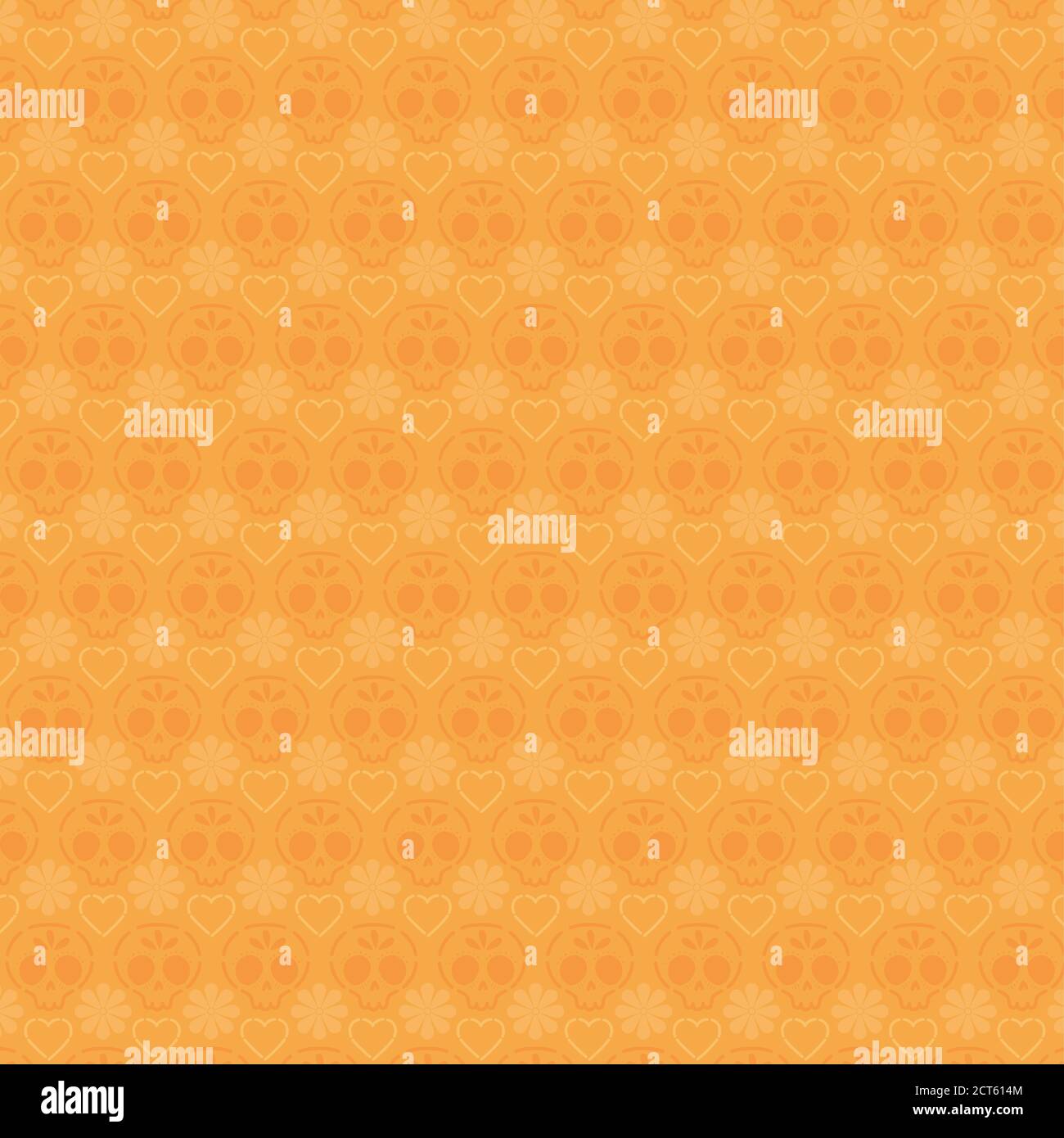 Mexican skulls pattern and orange background vector design Stock Vector ...