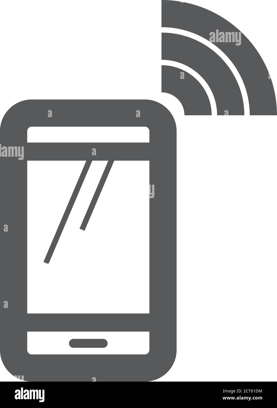 Smartphone icon in thick outline style. Black and white monochrome ...