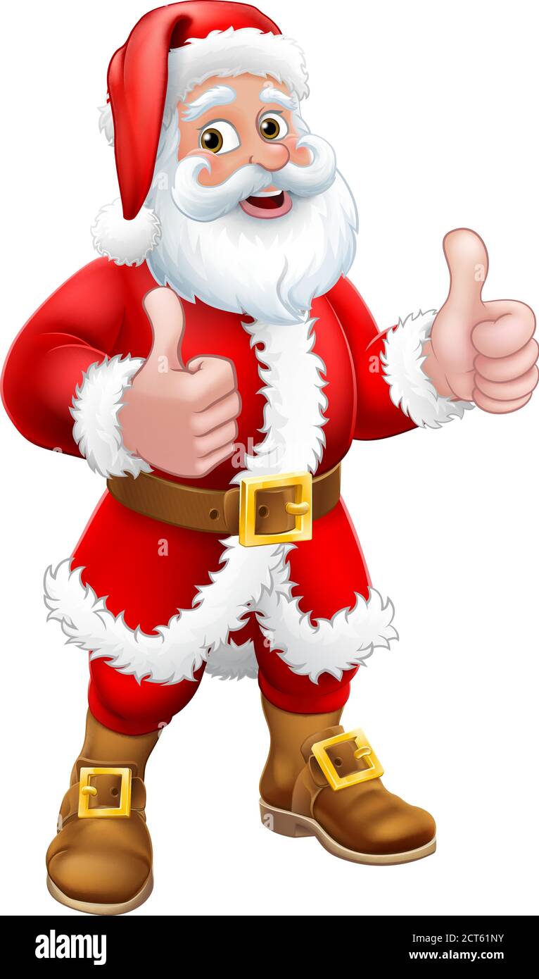 Santa Claus Christmas Cartoon Character Thumbs Up Stock Vector ...