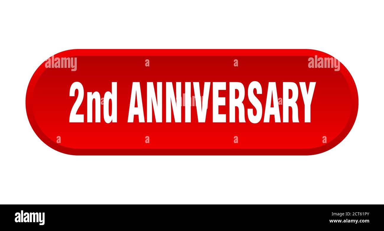 2nd anniversary button. rounded sign isolated on white background Stock Vector