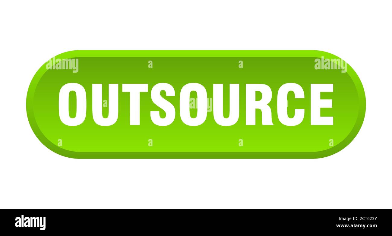 outsource button. rounded sign isolated on white background Stock Vector