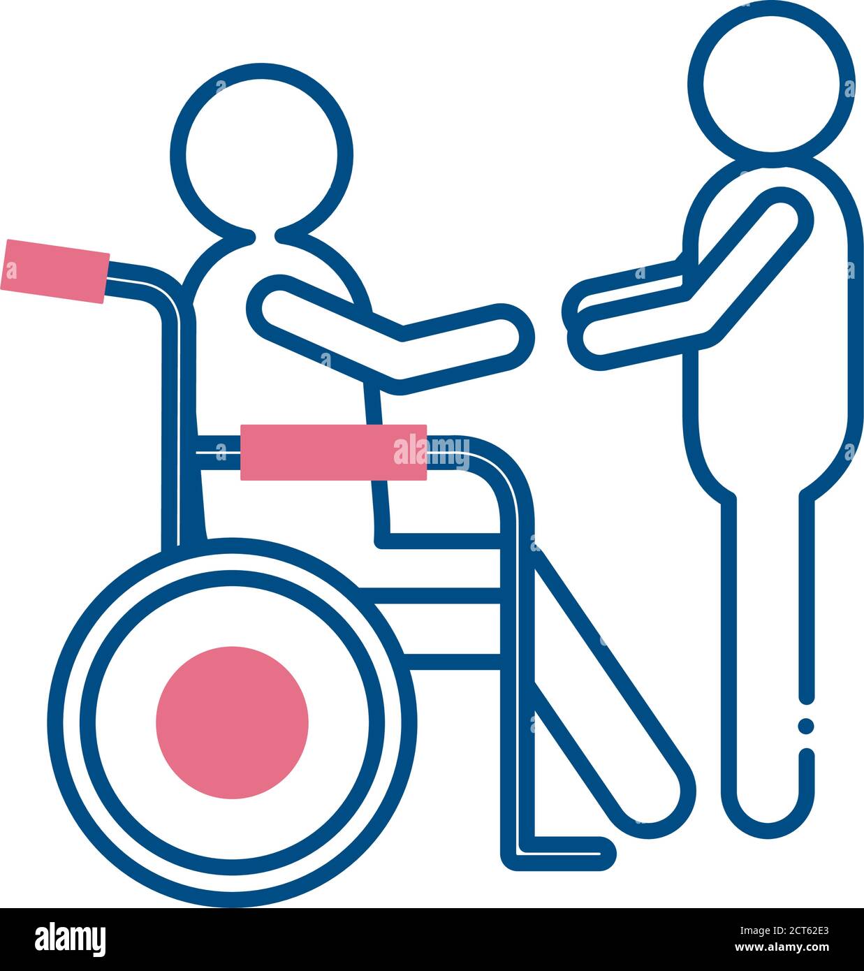 Man helping wheelchair Stock Vector Images - Alamy