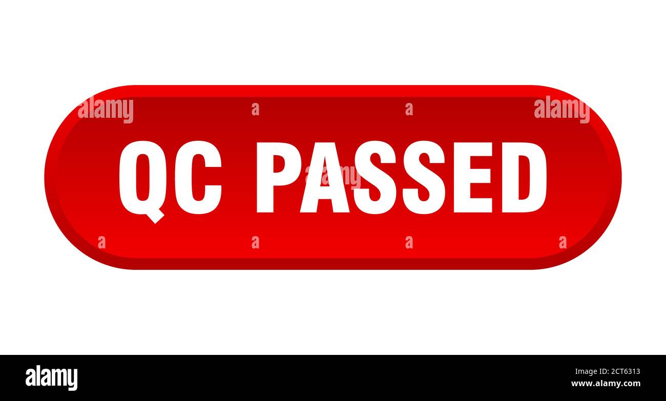 qc passed button. rounded sign isolated on white background Stock Vector