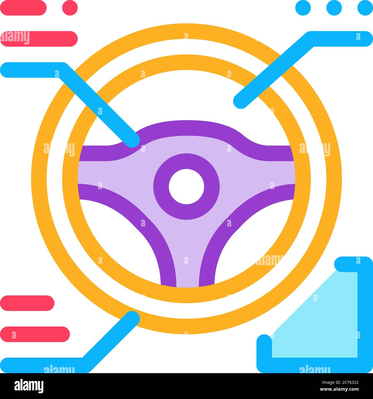 drive wheel characteristics icon vector outline illustration Stock