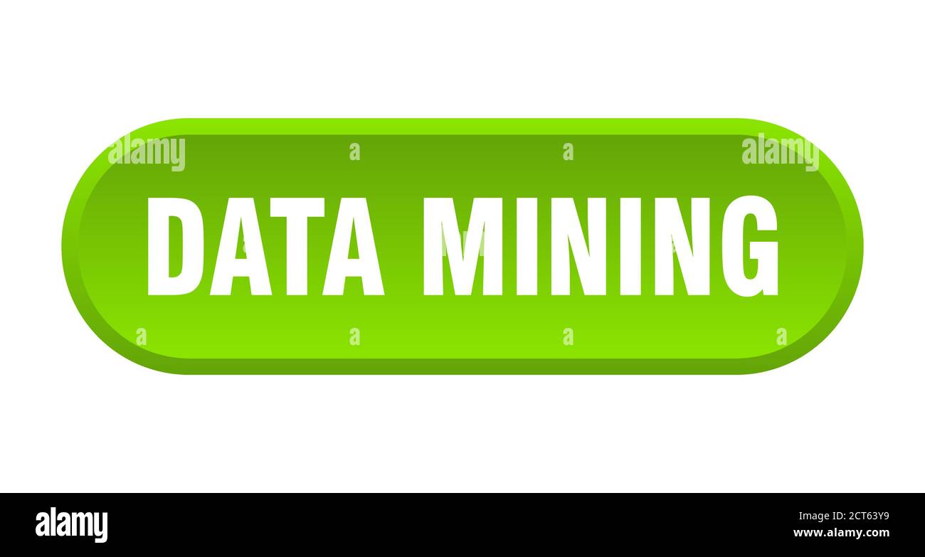 data mining button. rounded sign isolated on white background Stock Vector