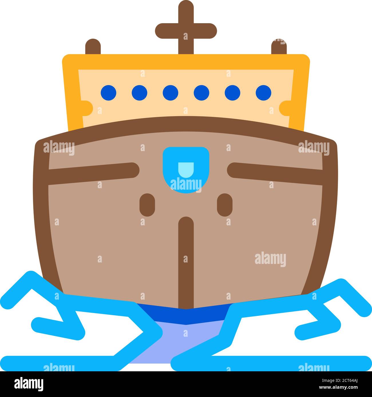 icebreaker ship icon vector outline symbol illustration Stock Vector
