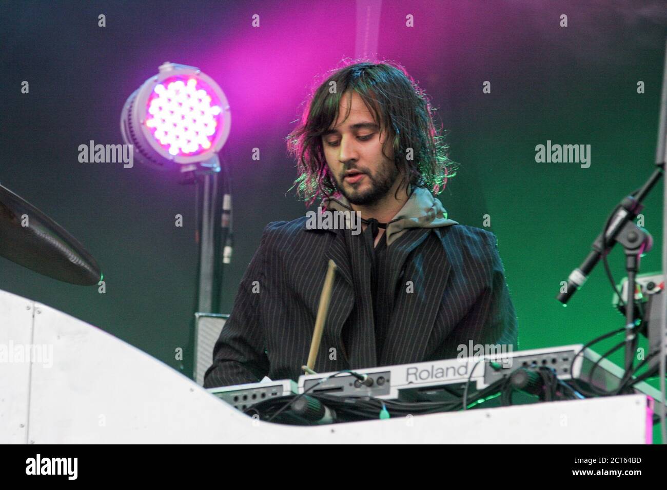 Norwegian electronic music duo Royksopp performing at the Glastonbury ...