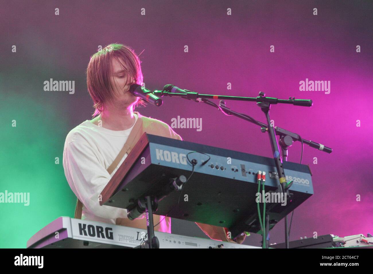 Norwegian electronic music duo Royksopp performing at the Glastonbury