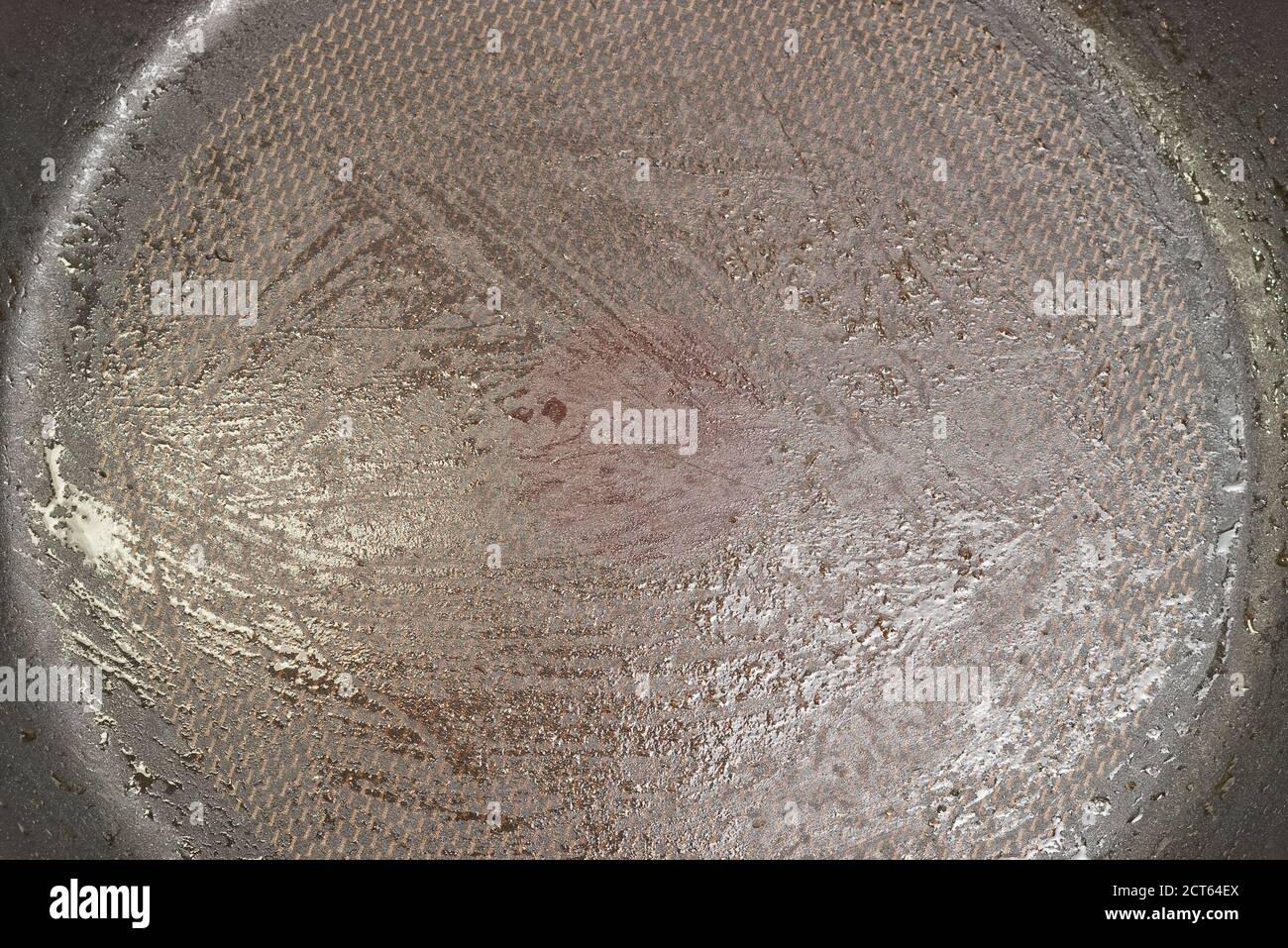 Closeup of dirty frying pan with grease spots Stock Photo Alamy