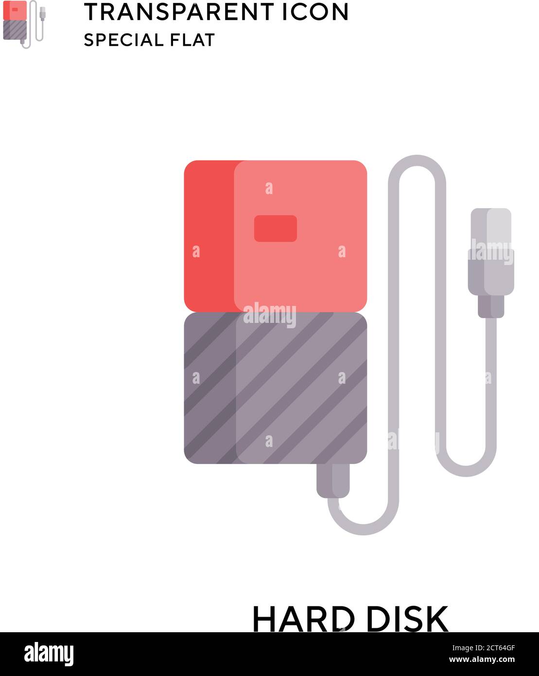 Hard disk vector icon. Flat style illustration. EPS 10 vector. Stock Vector