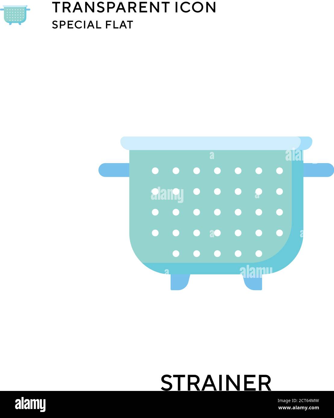 Strainer vector icon. Flat style illustration. EPS 10 vector. Stock Vector