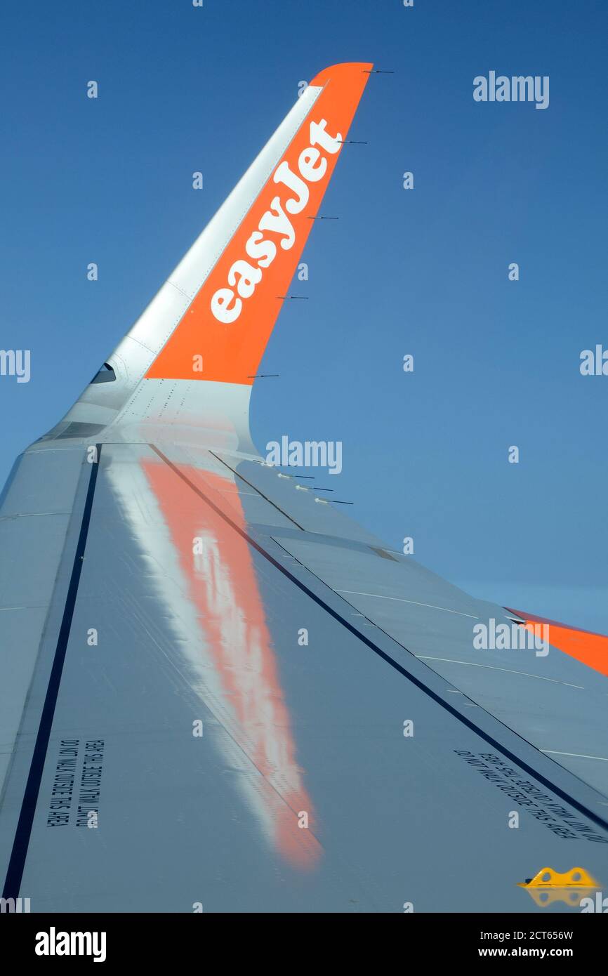 SHARKLET ON AN AIRBUS A320NEO OF EASYJET. Stock Photo