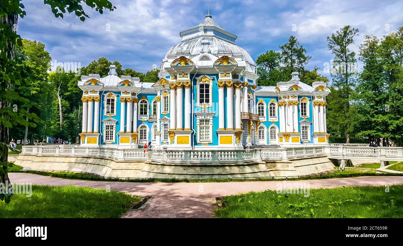 Hermitage Pavilion. Catherine Park, Tsarskoye Selo, St Petersburg, Russia Stock Photo