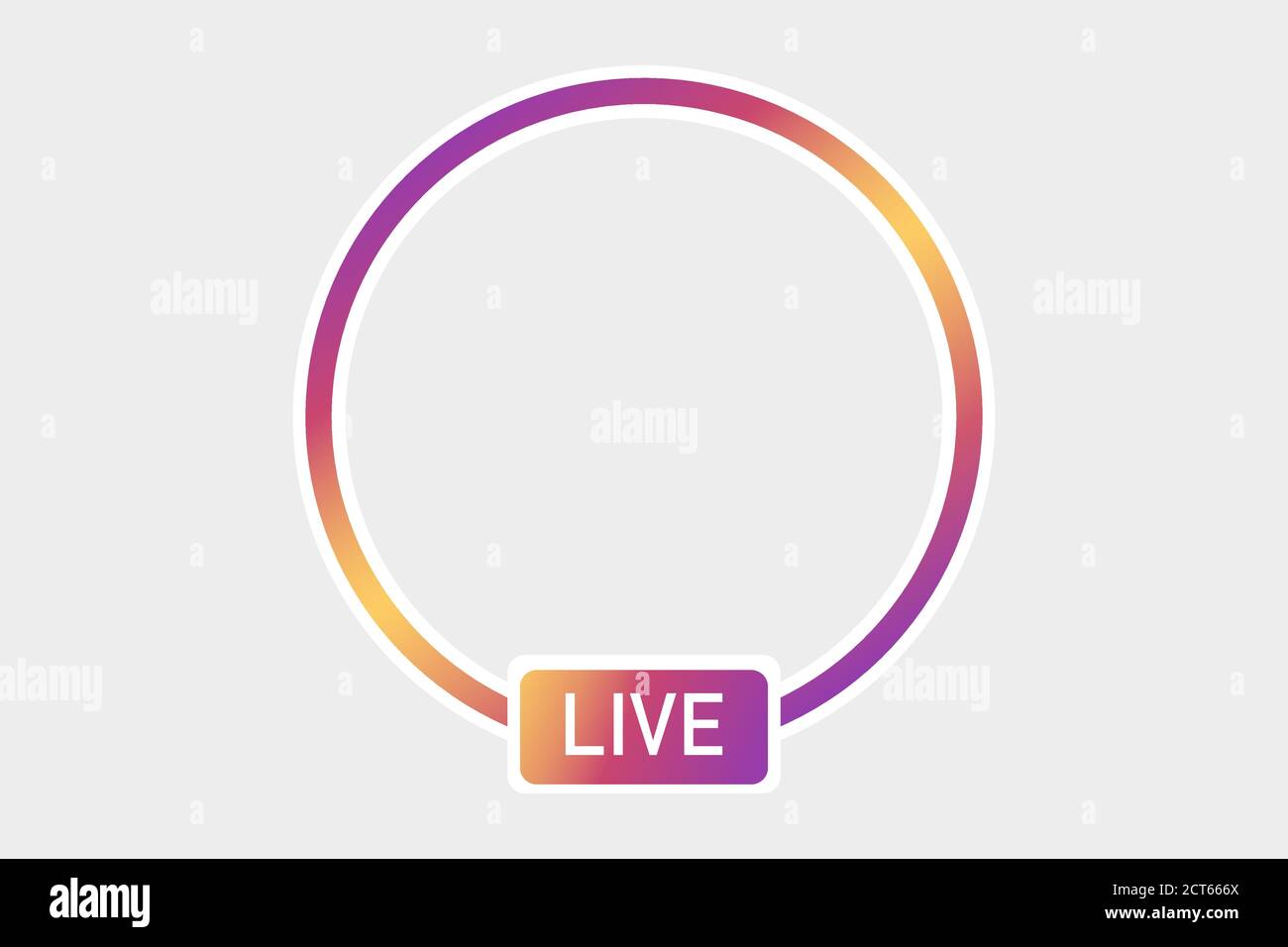 New Social media icon avatar LIVE video streaming colorful gradient.Element for social network, web, mobile, ui, app Vector EPS 10. Stock Vector