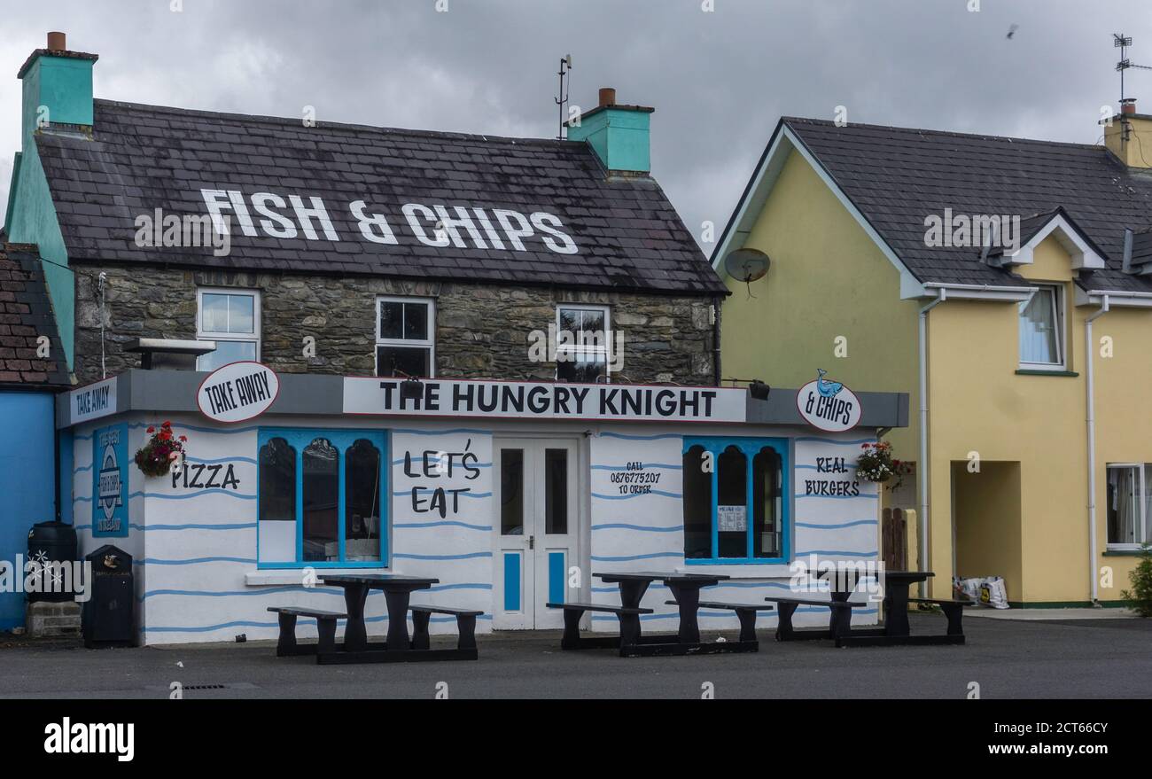 The Hungry Knight Fish and Chip restaurant in Sneem, County Kerry, Ireland. Stock Photo