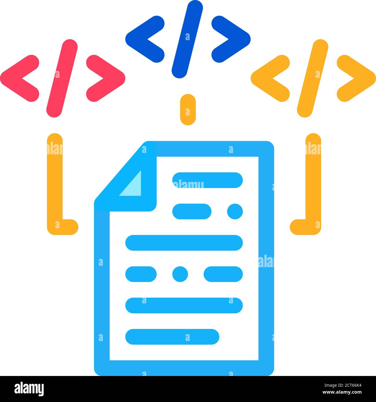 programming code file icon vector outline illustration Stock Vector ...