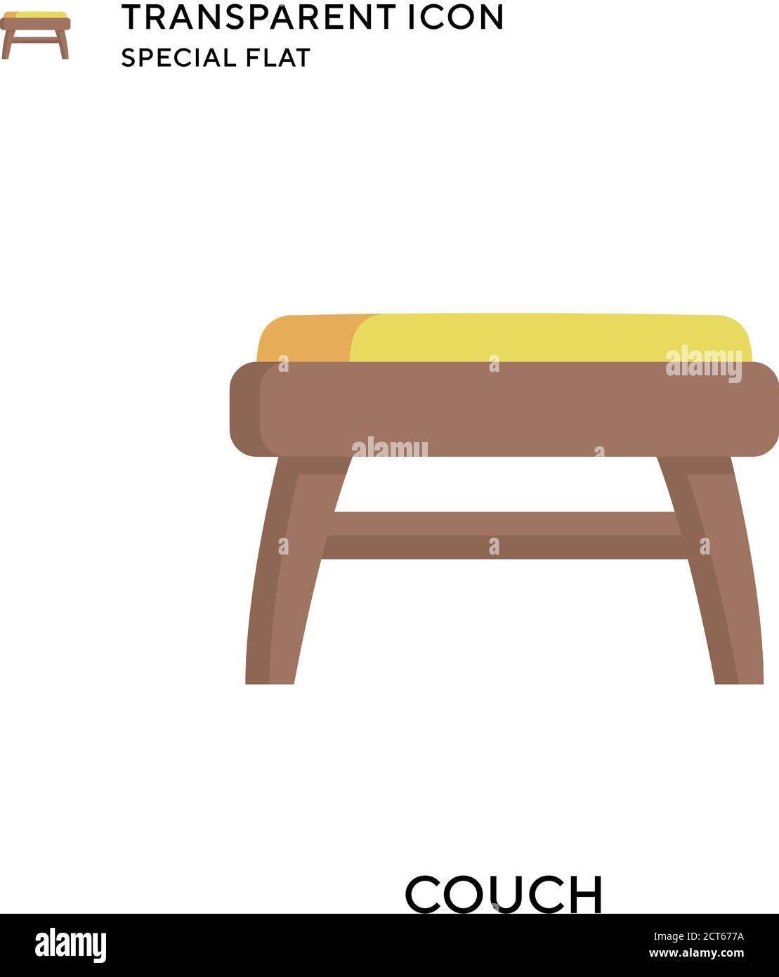 Couch vector icon. Flat style illustration. EPS 10 vector. Stock Vector