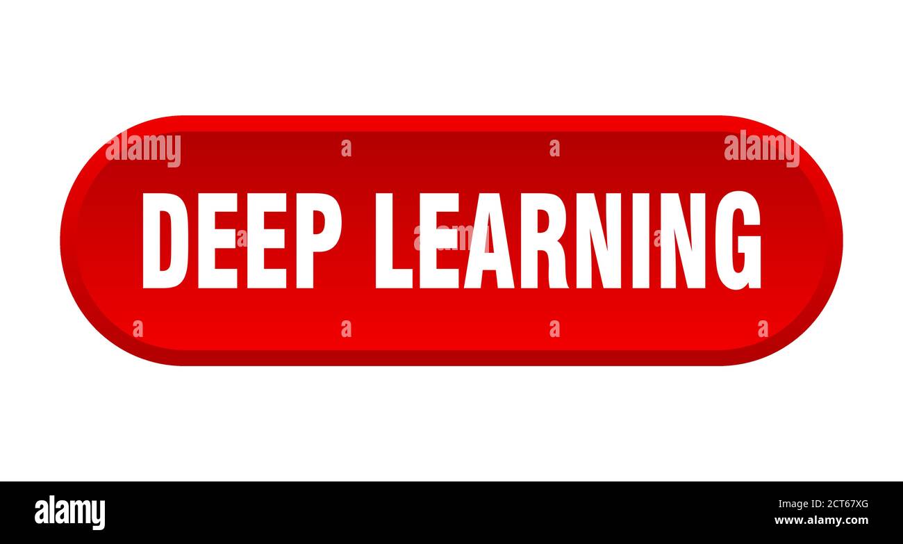 deep learning button. rounded sign isolated on white background Stock Vector