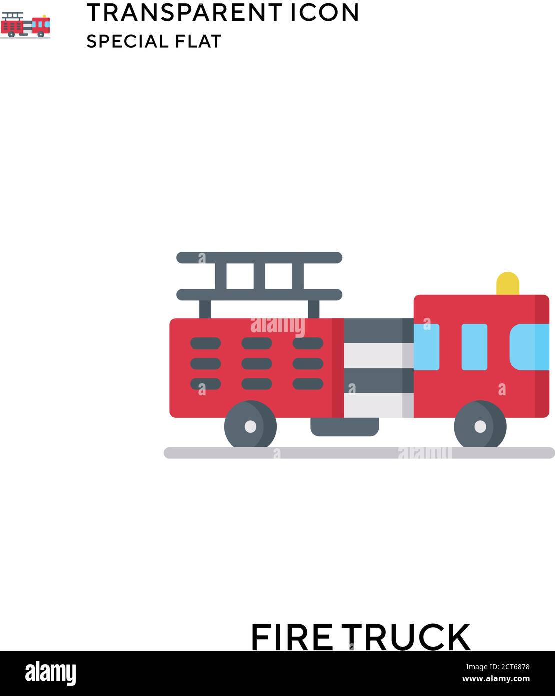 Fire truck vector icon. Flat style illustration. EPS 10 vector Stock ...