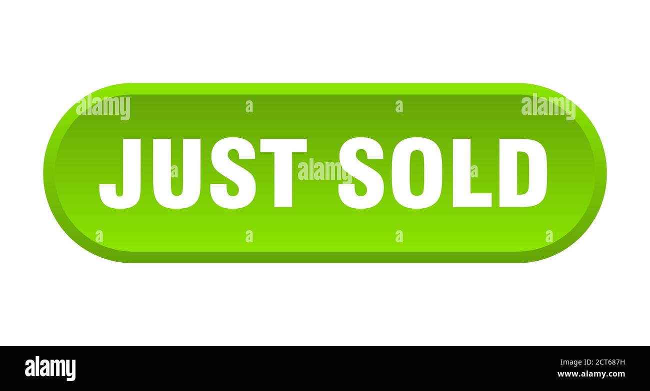 just sold button. rounded sign isolated on white background Stock