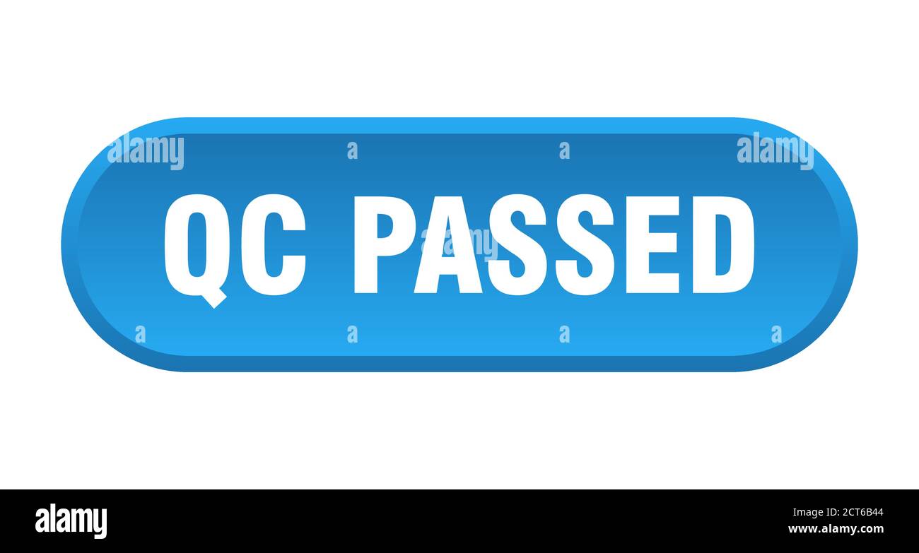qc passed button. rounded sign isolated on white background Stock Vector