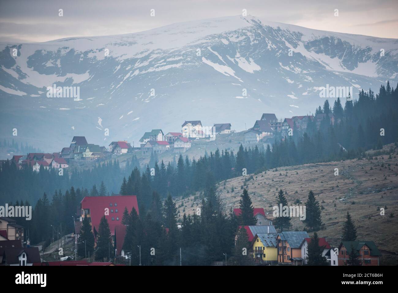 Ranca, a ski resort in the Parang Mountains, Carpathian Mountains, Oltenia Region, Romania Stock Photo