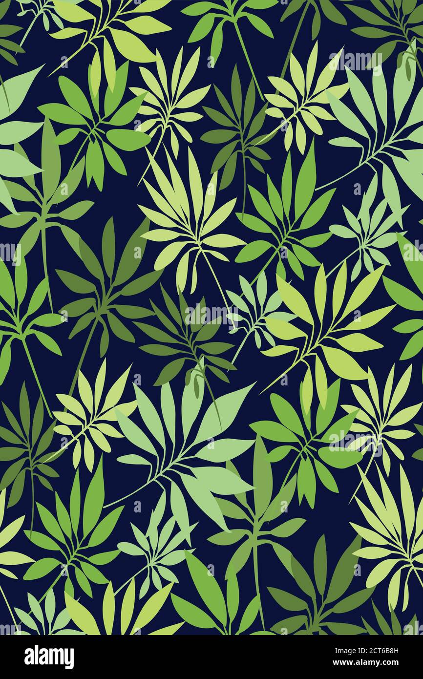 Tropical seamless background pattern. Palm leaves Vector floral design ...