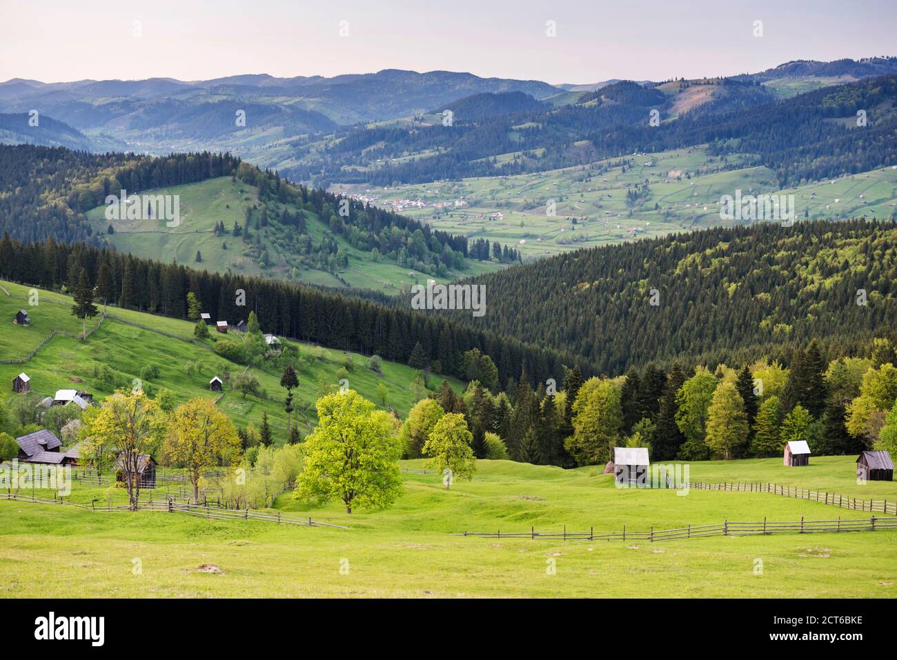 Bukovina Region (Bucovina) landscape at Paltinu in Romania Stock Photo