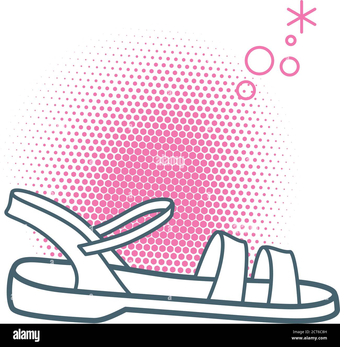 Linear flat icon of a fashion shoe drawn with simple thin lines Stock ...