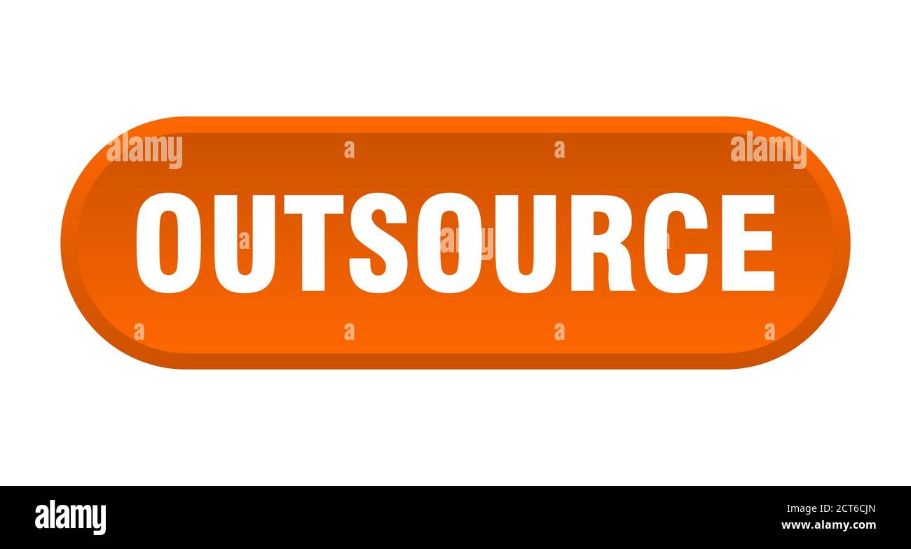 outsource button. rounded sign isolated on white background Stock Vector