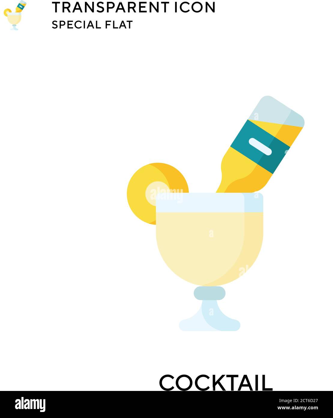 Cocktail vector icon. Flat style illustration. EPS 10 vector Stock ...