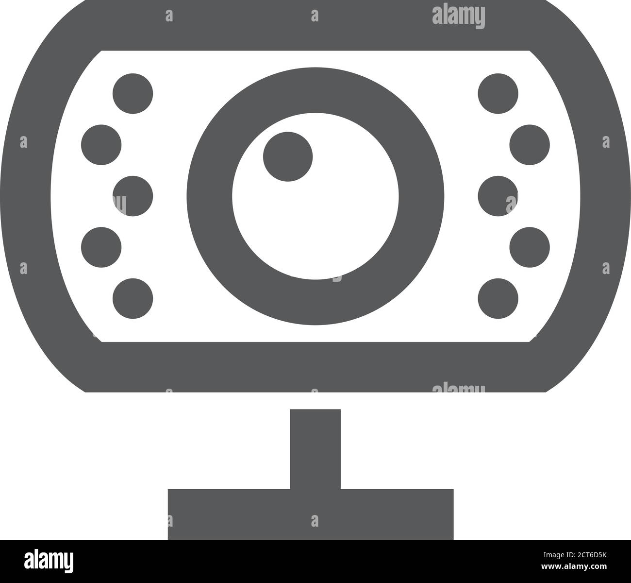 Web cam icon in thick outline style. Black and white monochrome vector ...