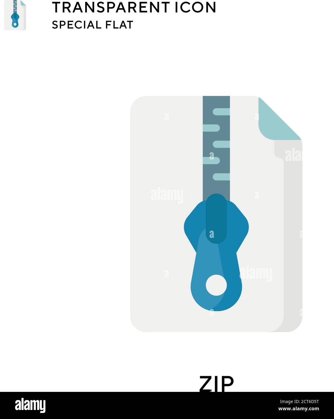 Zip vector icon. Flat style illustration. EPS 10 vector. Stock Vector