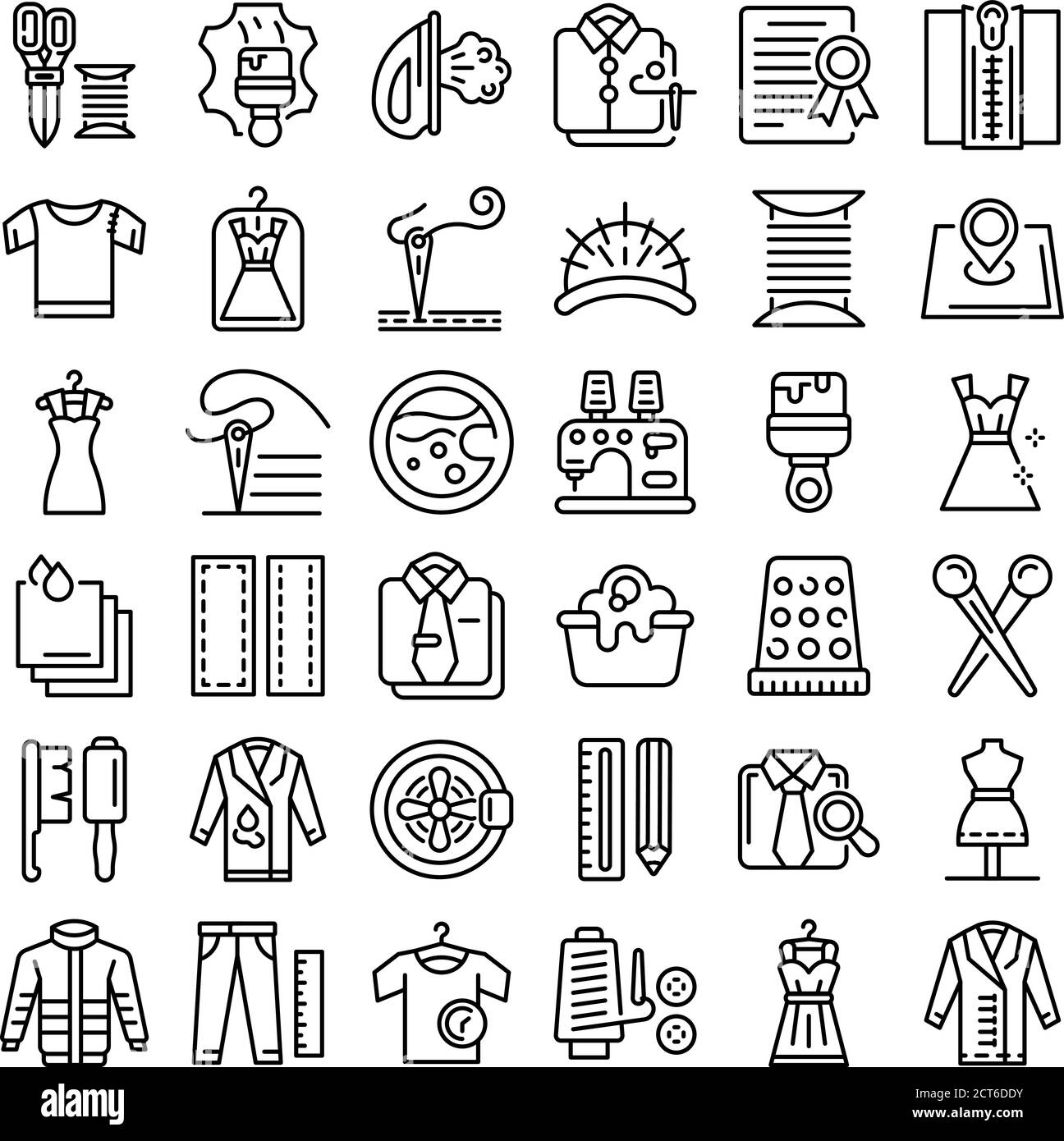 Tailor icons set outline style Cut Out Stock Images & Pictures - Alamy