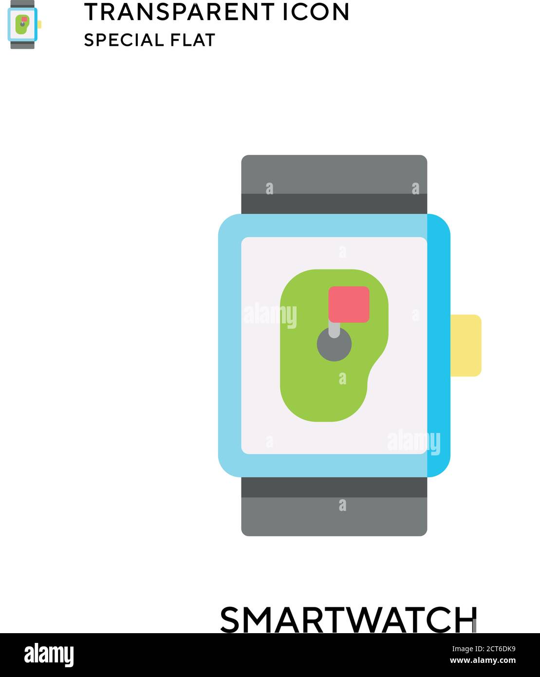Smartwatch vector icon. Flat style illustration. EPS 10 vector. Stock Vector