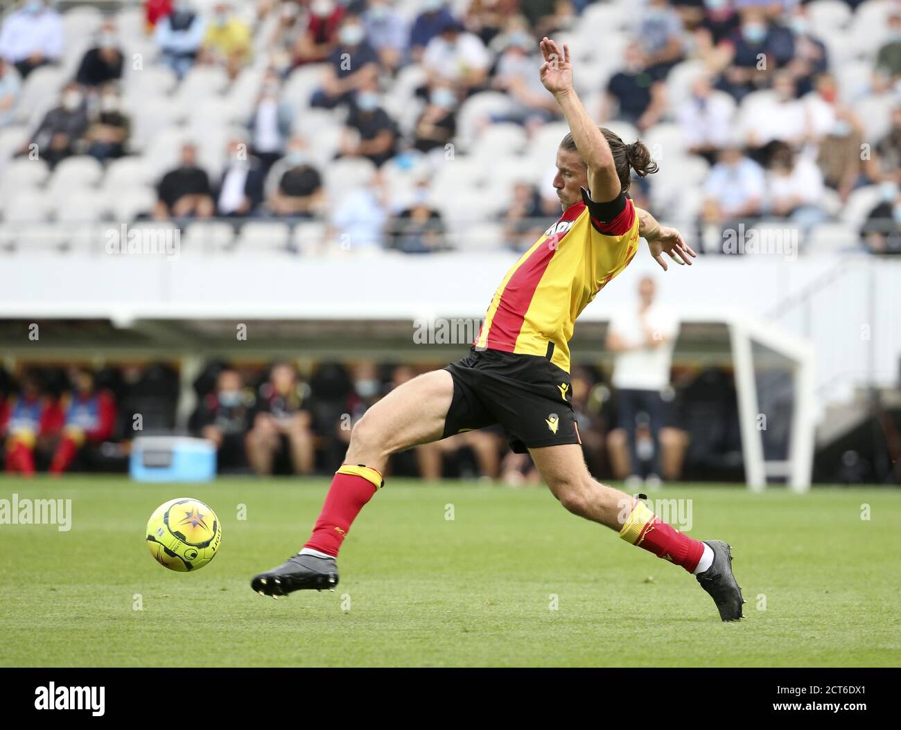 Yannick Cahuzac of Lens during the French championship Ligue 1 football match between RC Lens and Girondins de Bordeaux on September 19, 2020 at Stade Stock Photo