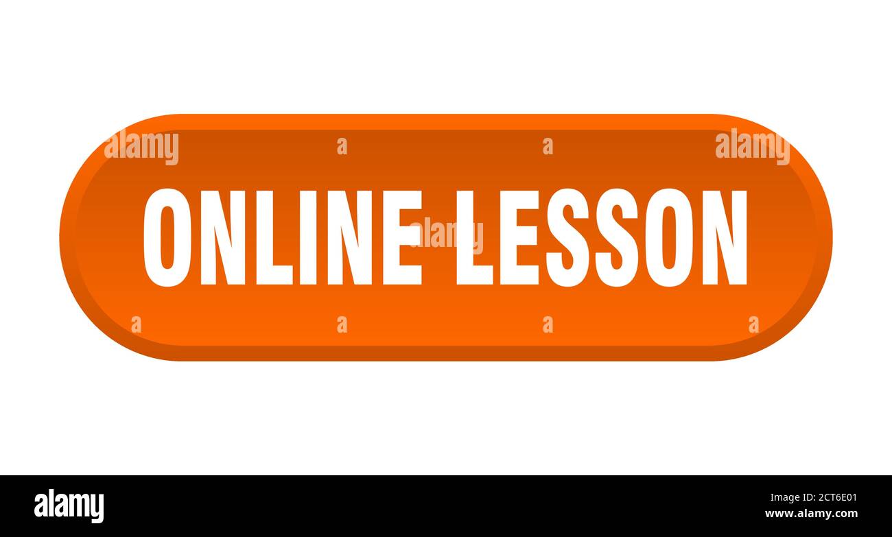 online lesson button. rounded sign isolated on white background Stock ...