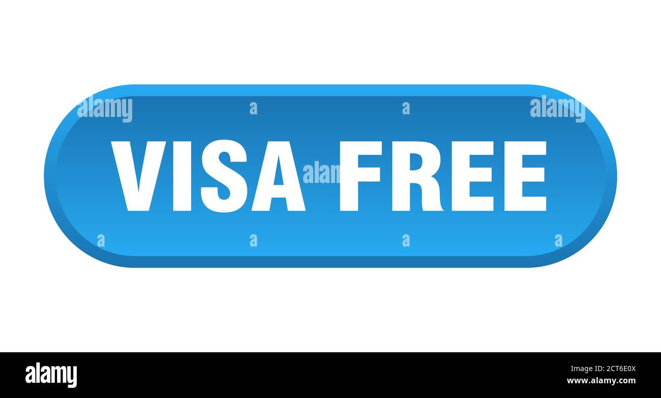 visa free button. rounded sign isolated on white background Stock ...