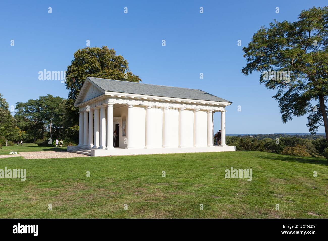 The Temple of Bacchus at Painshill Park, an 18th century English landscape garden in Surrey. Stock Photo