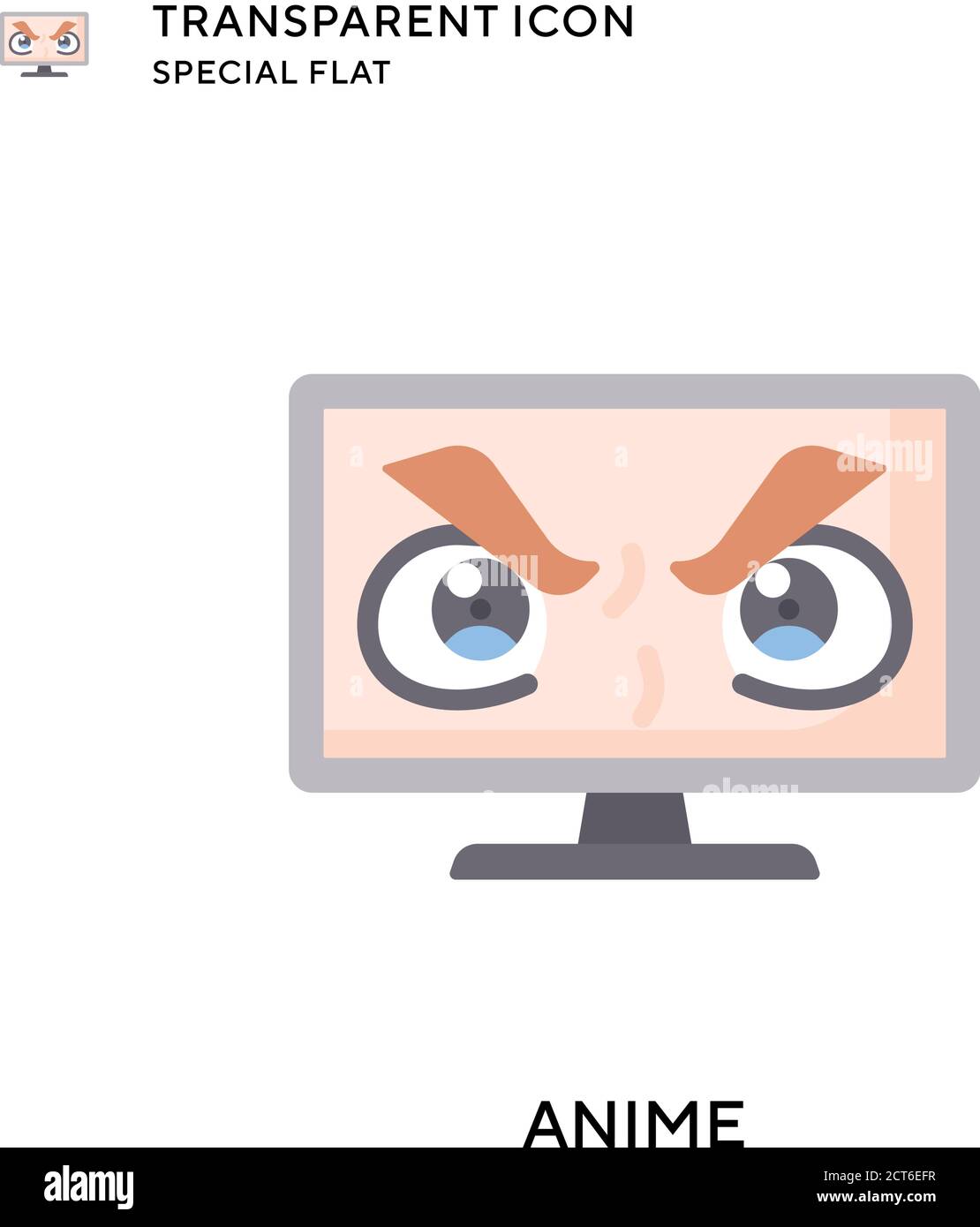 Anime vector icon. Flat style illustration. EPS 10 vector. Stock Vector