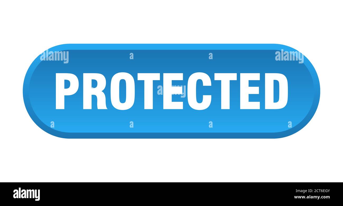 protected button. rounded sign isolated on white background Stock ...