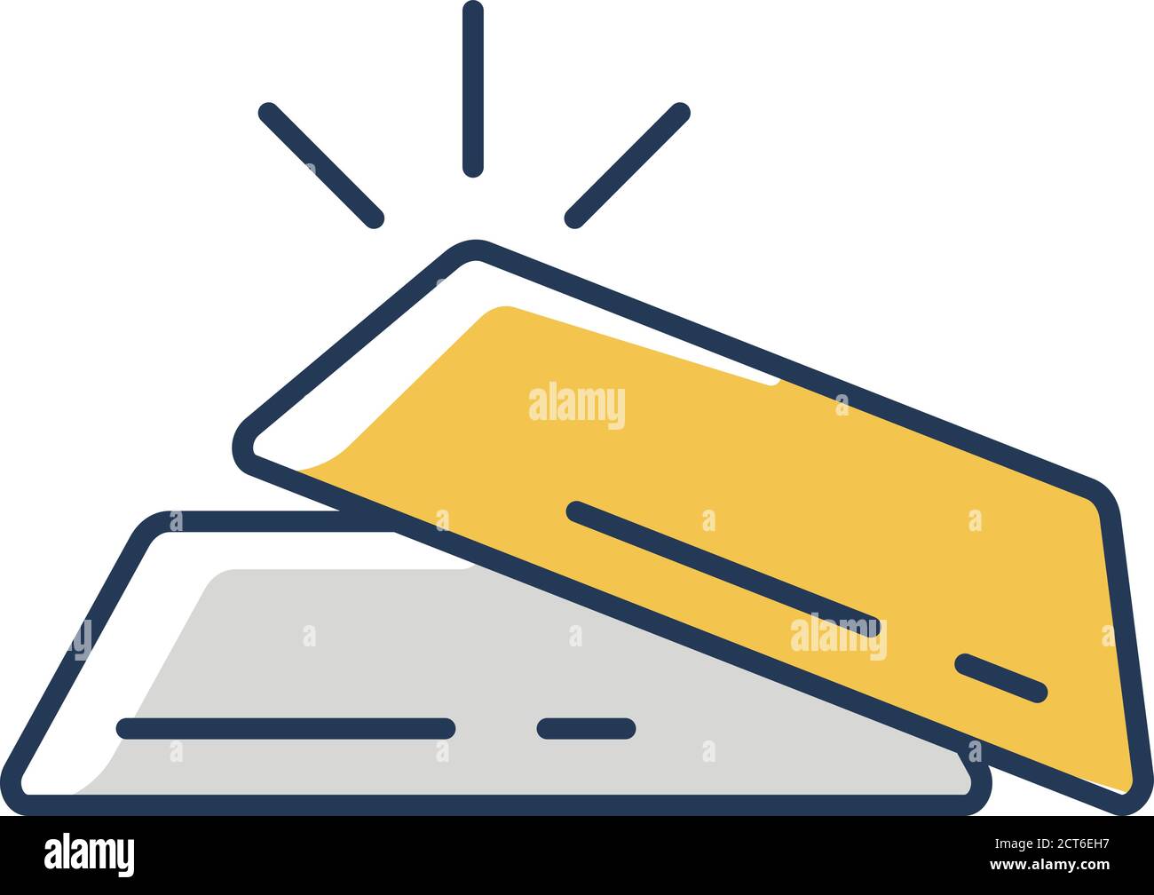 Bullion RGB color icon Stock Vector