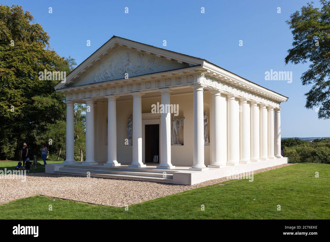 The Temple of Bacchus at Painshill Park, an 18th century English landscape garden in Surrey. Stock Photo