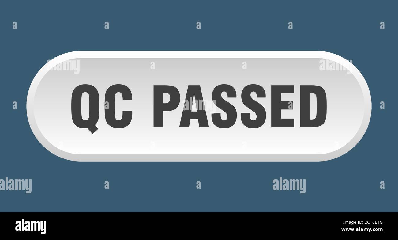 qc passed button. rounded sign isolated on white background Stock Vector