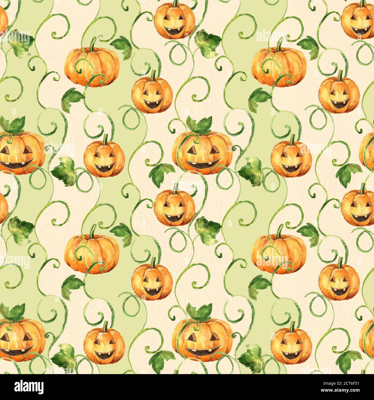 Halloween pumpkins. Seamless pattern Stock Photo