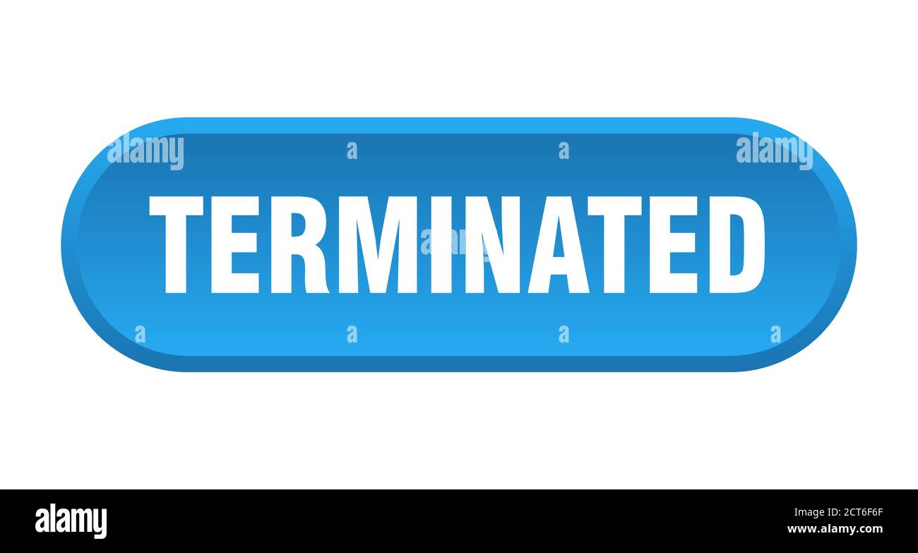 terminated button. rounded sign isolated on white background Stock ...