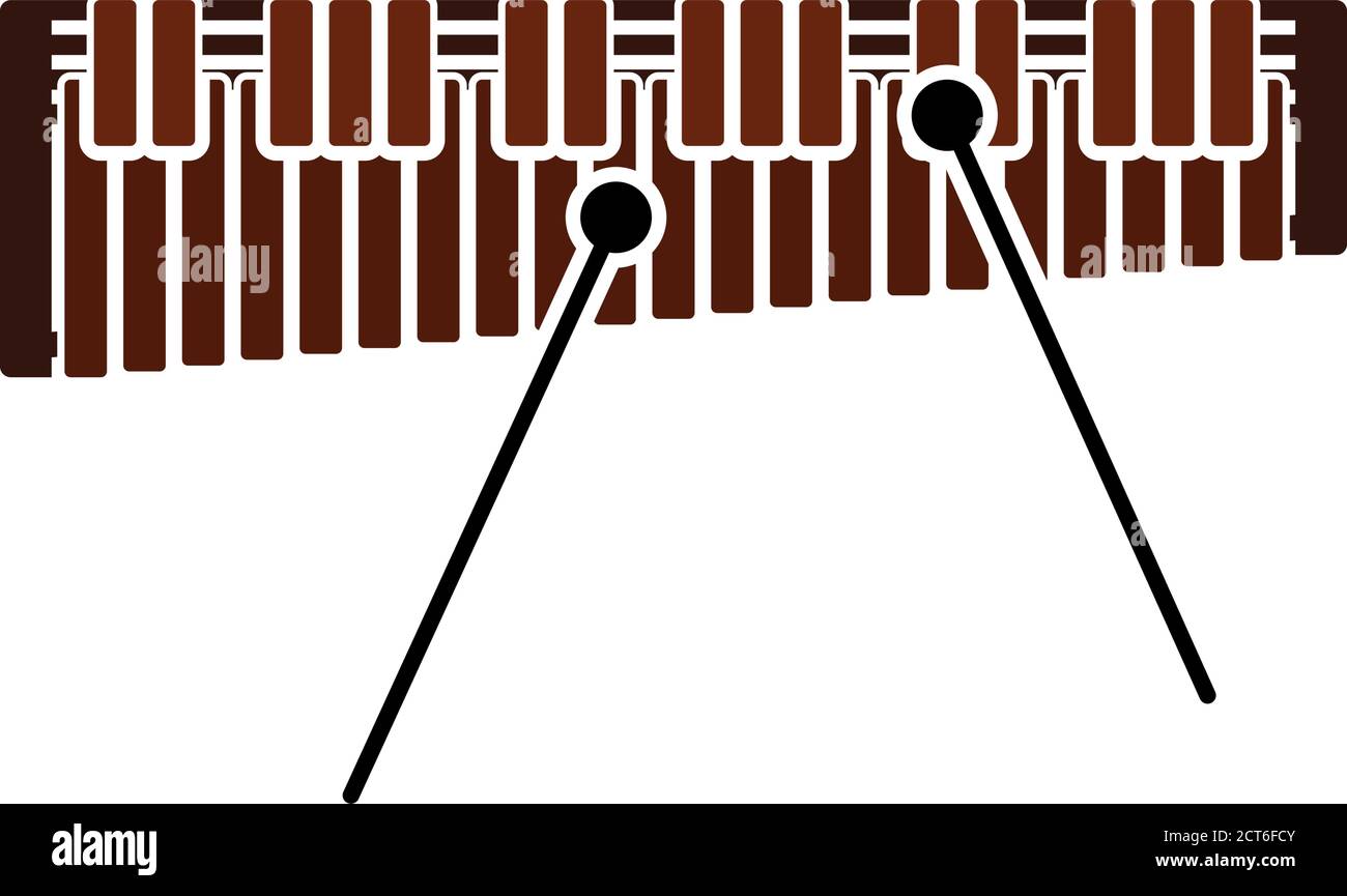 Xylophone Icon. Flat Color Design. Vector Illustration. Stock Vector