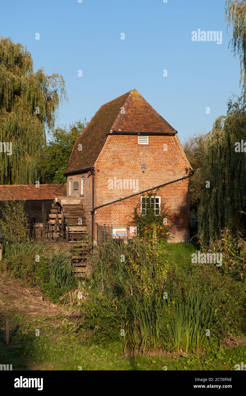 Picturesque early 19th century mill, situated in delightful surroundings on the banks of the River Mole in Cobham, Surrey. Stock Photo