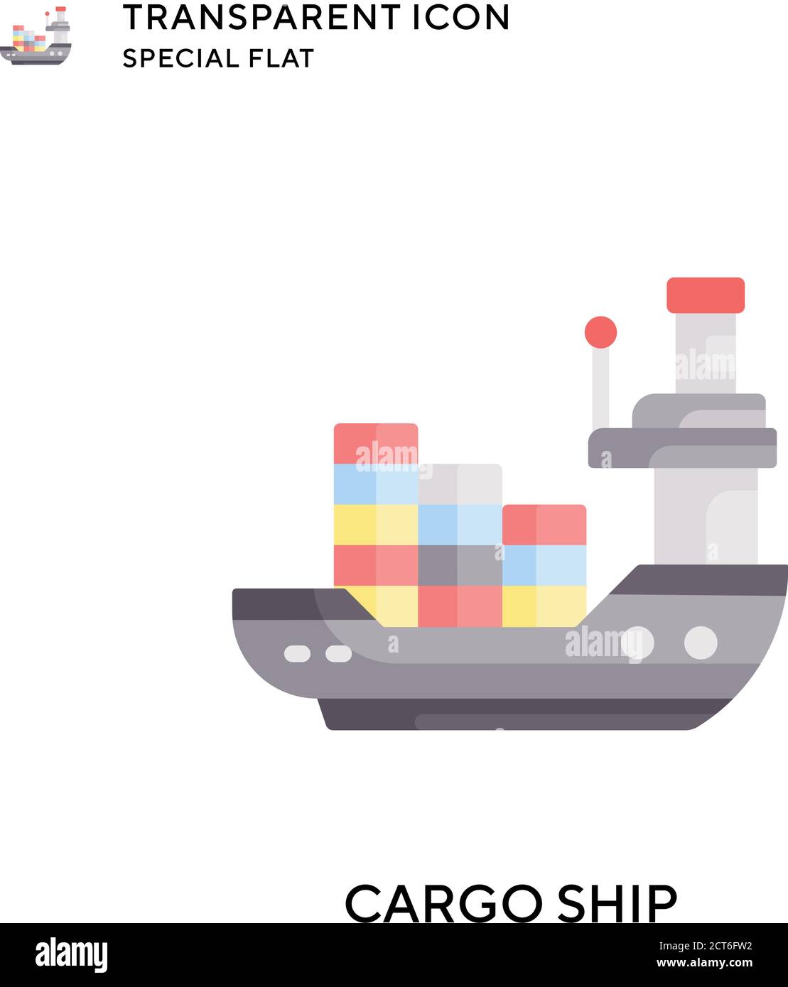 Cargo ship vector icon. Flat style illustration. EPS 10 vector Stock ...