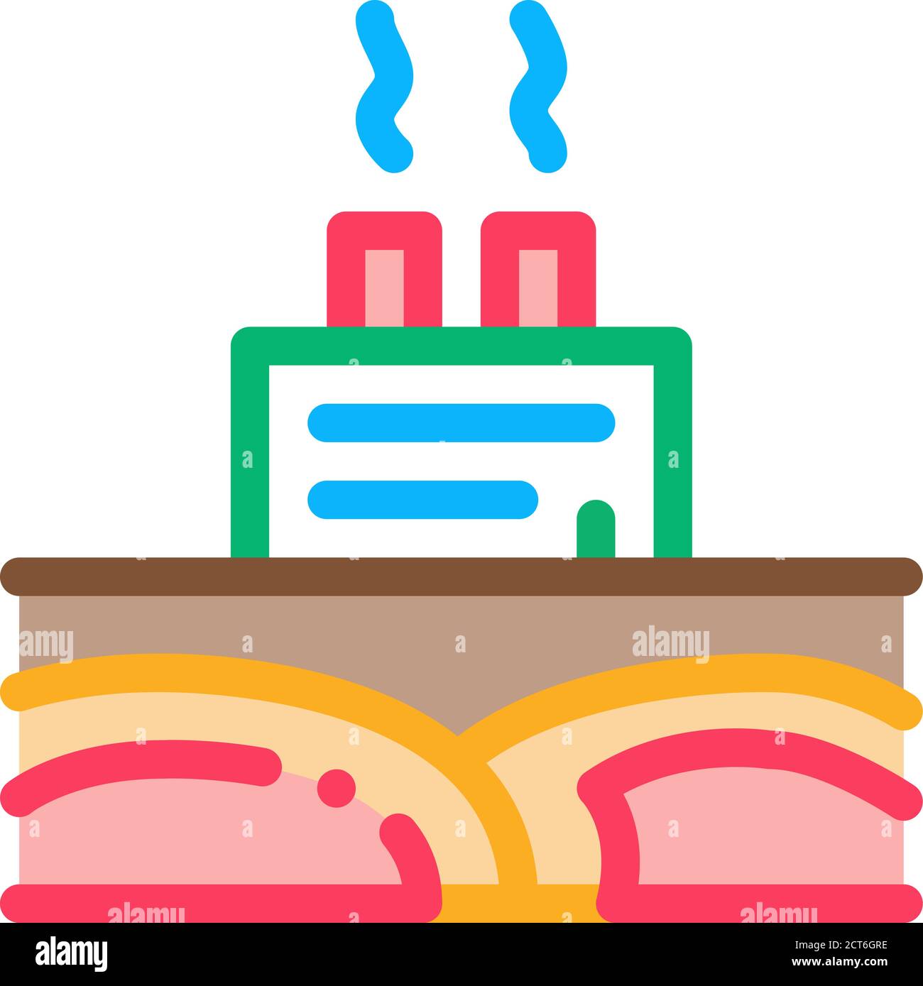 geothermal energy power plant icon vector outline illustration Stock ...